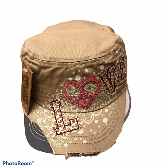 KBETHOS Accessories - KBETHOS Cadet Cap rhinestone Vintage  Brown